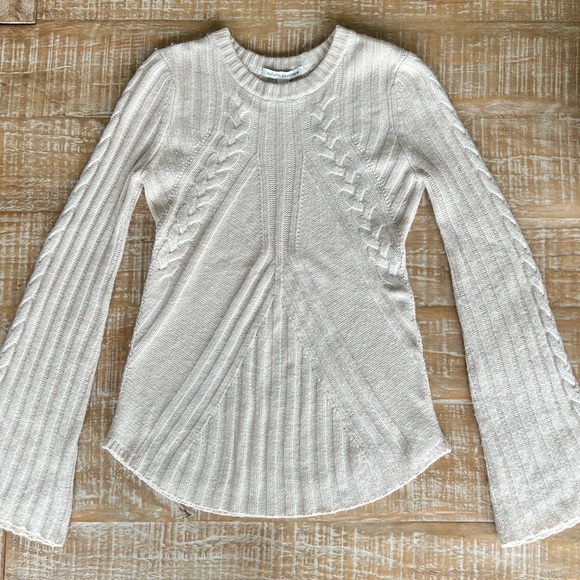 Autumn Cashmere Sweaters - Autumn Cashmere - Flare Oatmeal Sweater - XS